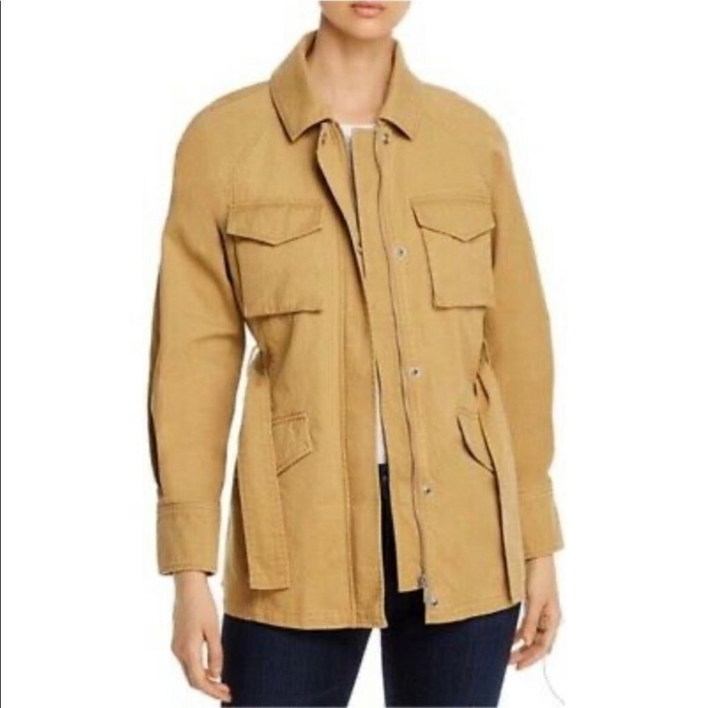 7 for  all Mankind khaki utility jacket waist tie